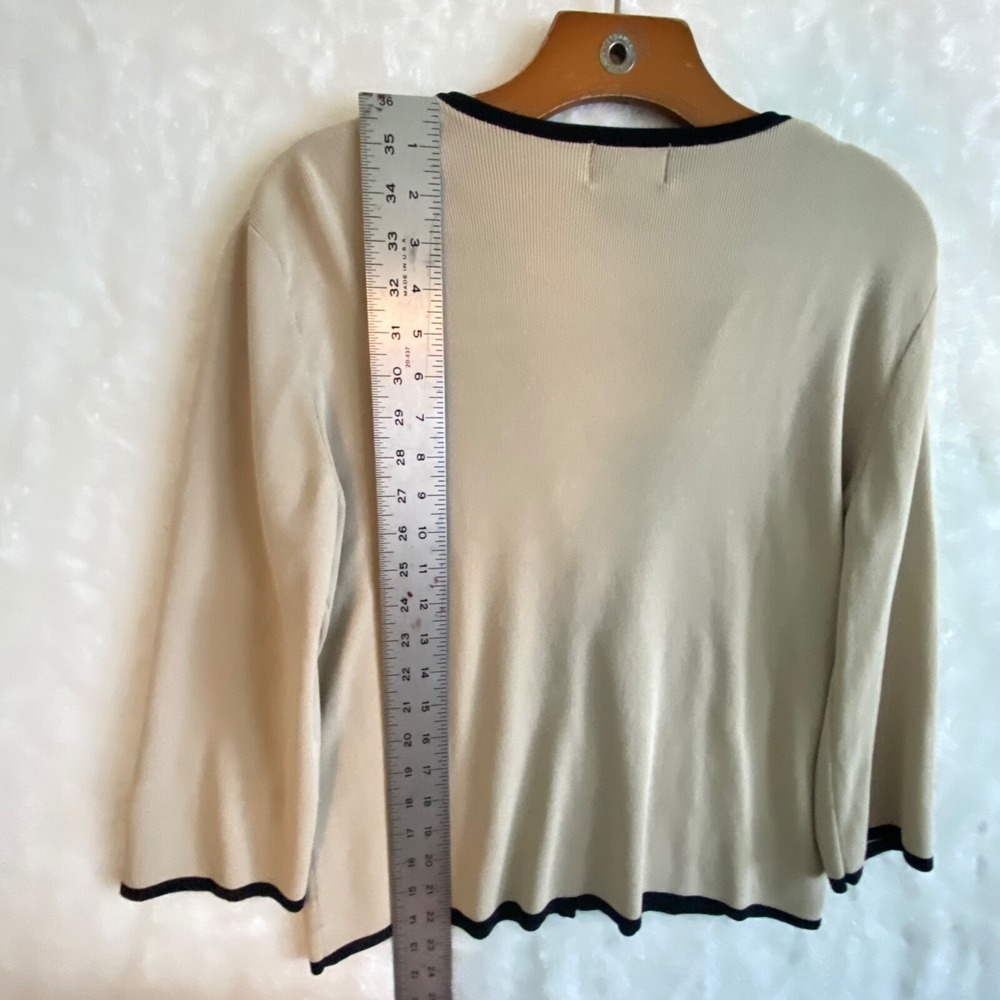 FINITY women's medium CARDIGAN taupe and black Neutral Business Casual - Picture 7 of 9